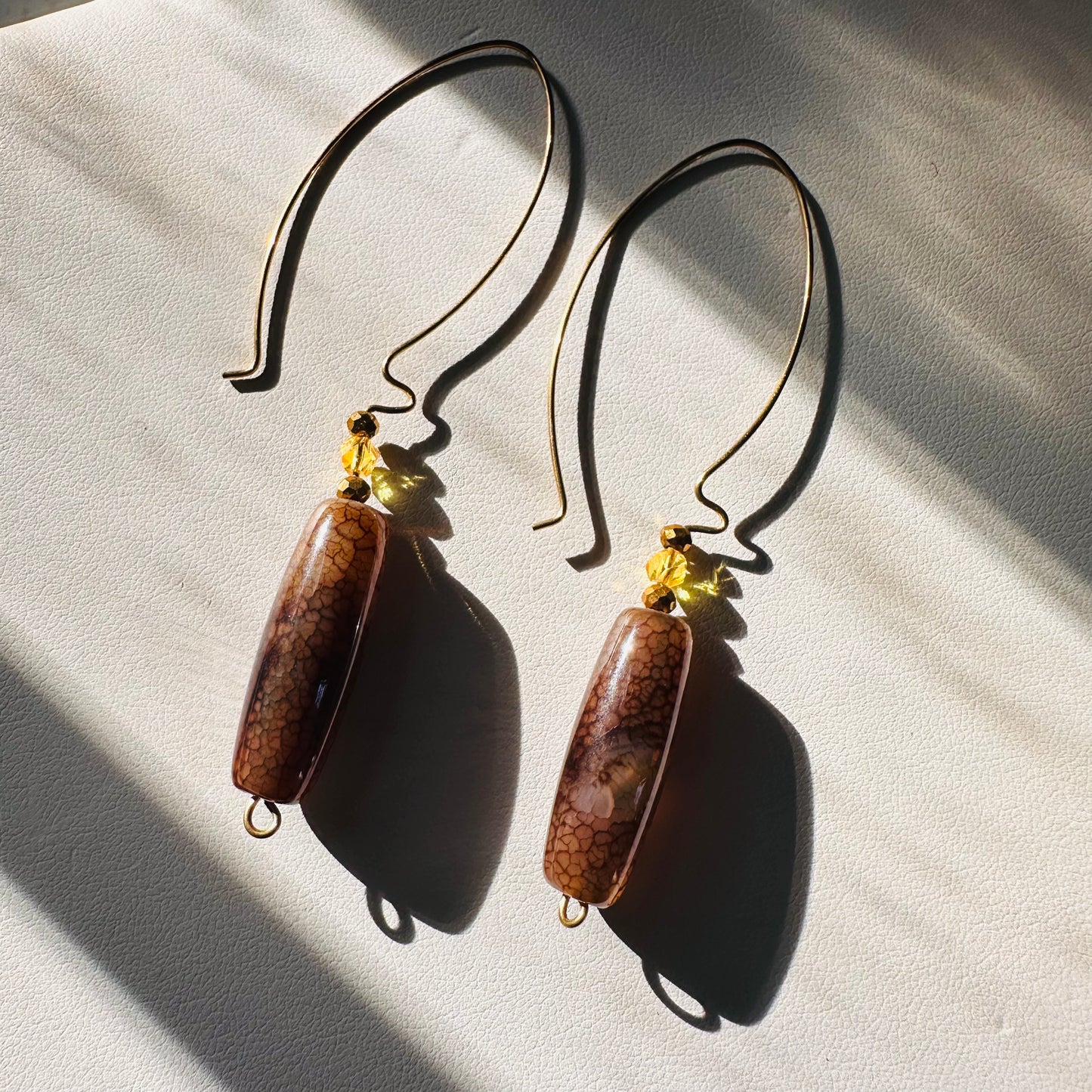 Handmade Agate Dangle Earrings