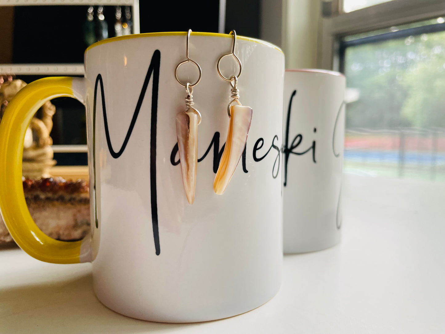 Abalone Shell Simple Dangle Earrings