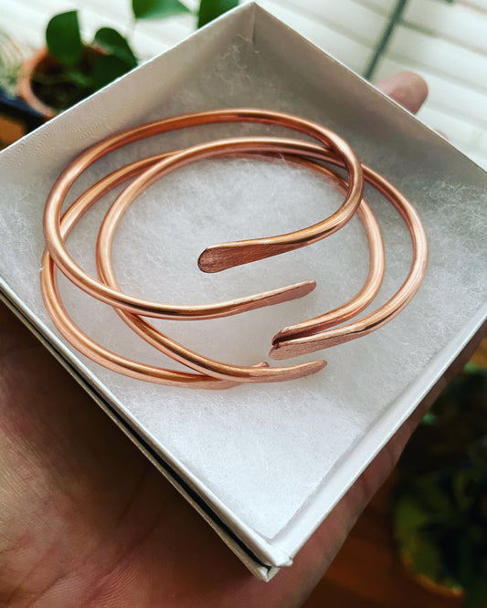 Handmade Copper Bangle Bracelets - Straight